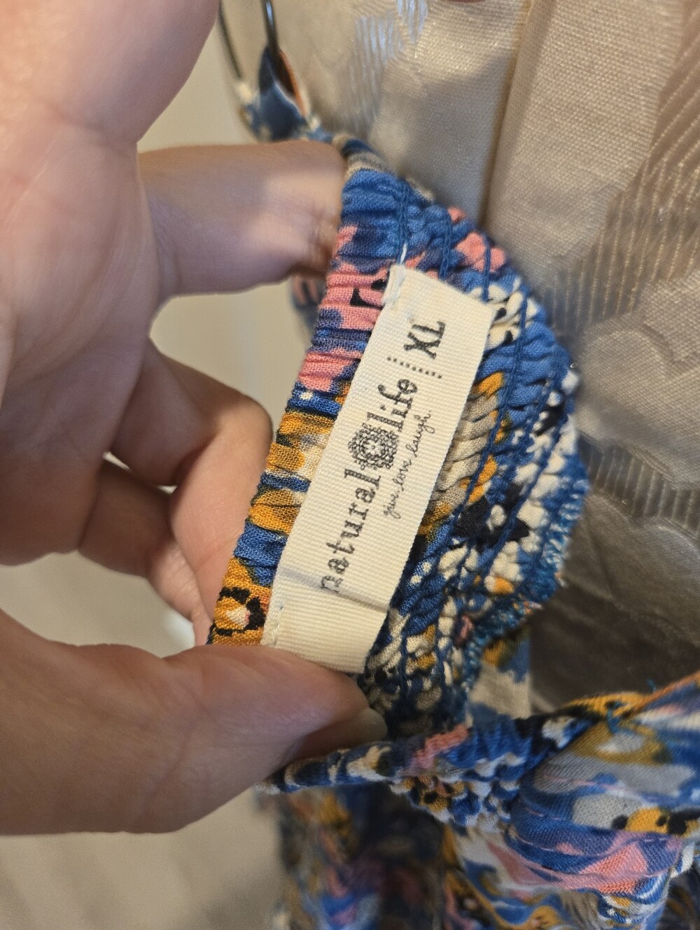 Natural Life Blue Floral Sundress with Yellow & Pink Accents, Size XL - Picture 7 of 9